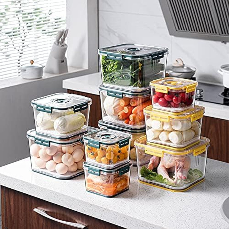 Food Storage Containers,186/98/48 Oz Multifunctional Draining Crisper with Strainers,Vegetables and Fruits Storage Containers with Lids Suitable for All Kinds of Food Storage,Bpa Free Plastic